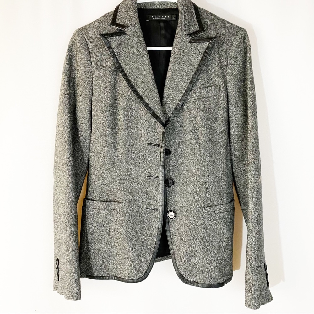 Laundry by Shelli Segal Black Leather Trim Blazer